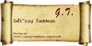 Géczy Taddeus névjegykártya